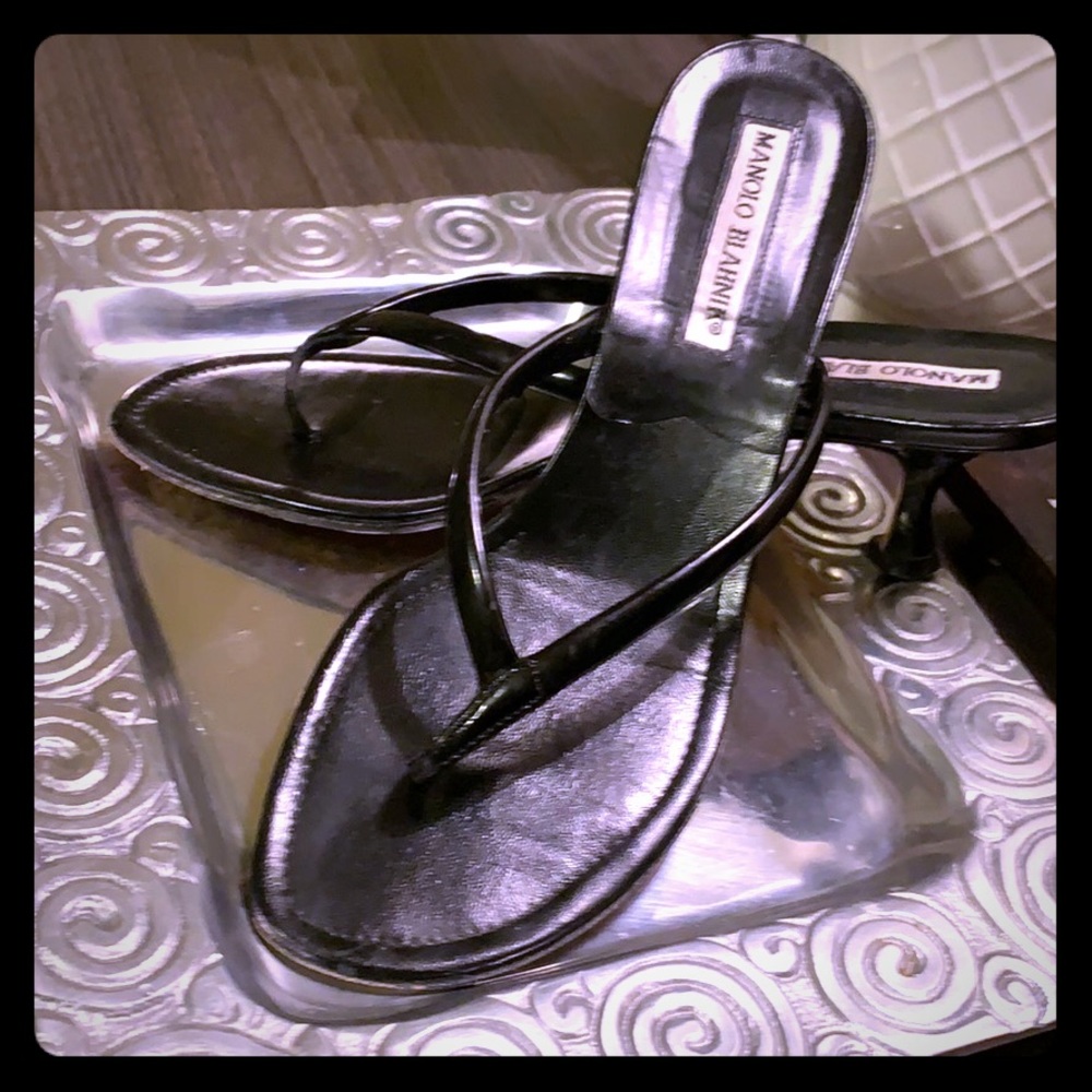 Manolo Blahnik kitten heel sandal